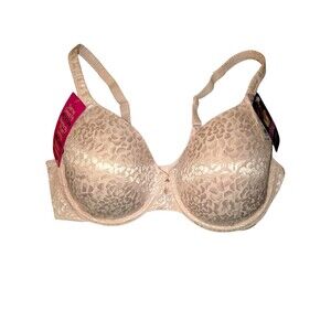 NEW Bali One Smooth U Bra 36D Pink Leaf Print Full Coverage Underwire DF3470